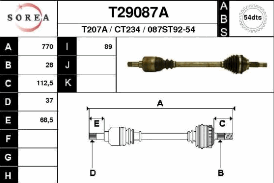 Antriebswelle links 1463105080 