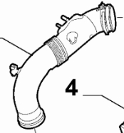 Schlauch, Ansaugschlauch Luftfilterkasten rechts 50572721 