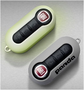 Fiat Panda Schlüsselcover - Fluoriszierend - Mattgrau 