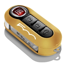 Fiat Schlüsselcover 500 - mehrfarbig gepunktet - Schlüsselcover -  Farbvarianten: Schlüsselcover 500 weiß + Punkte