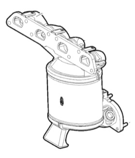 Abgaskrümmer mit Katalyastor 