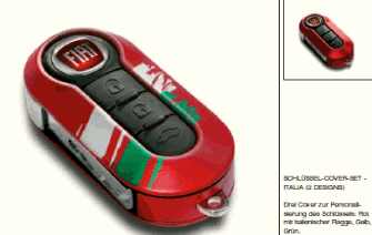 italo-fahrzeugteile Online-Shop, Fiat 500 Schlüsselcover rot