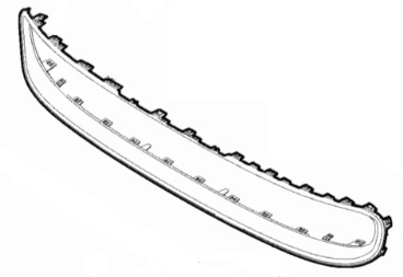Abdeckung, Blende Gitter, Stoßfänger Stoßstange vorn mitte 