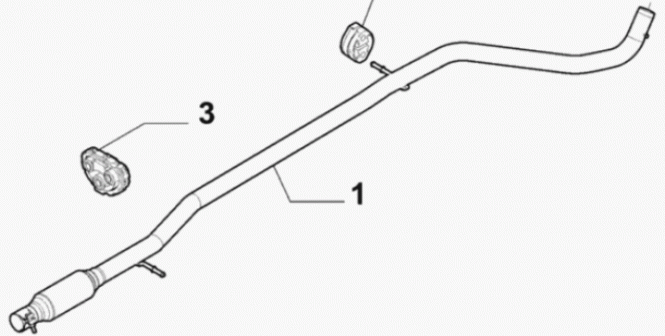 Mittelschalldämpfer mit Flexrohr 51837098 