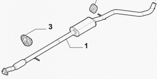 Mittelschalldämpfer mit Flexrohr 51837100 