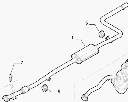 Mittelschalldämpfer mit Flexrohr 51857597 