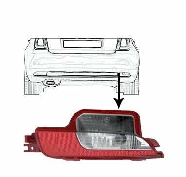 Nebelschlußleuchte, Rückfahrleuchte, Rückstrahler rechts 52008634 