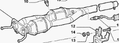 Katalysator hinten 