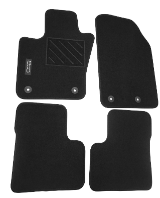 Fußmatten-Set Velours schwarz 