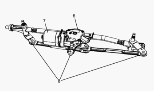 Wischermotor vorn mit Gestäge K05113043AE 